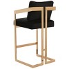 Taraji Velvet Barstool - KNT7027 - Giotto Black - Safavieh Couture - 4 of 4