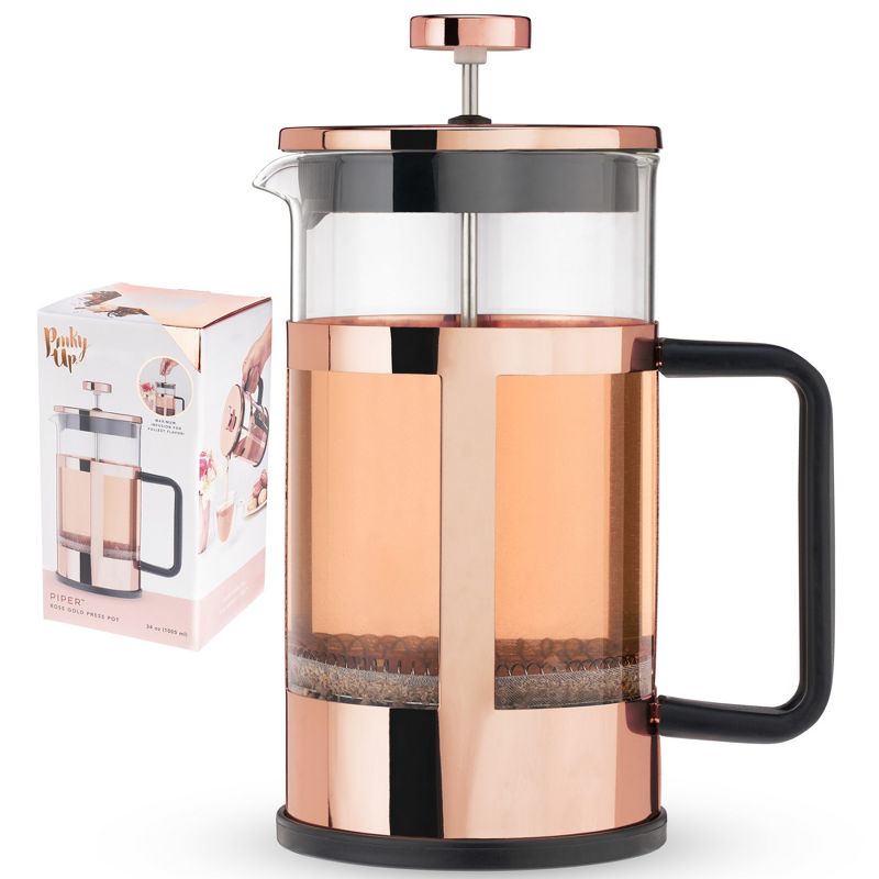 Pinky Up Piper Gold Press Pot Tea and Coffee Maker, 1 of 15