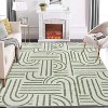 Washable Area Rug, Soft Rainbow Abstract Runner, Non-Slip Low-Pile Carpet with Rubber Backing, Stain Resistant Boho Geometric Rug for Living Room - 2 of 4