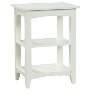 2-Shelf Side Table Hardwood Ivory - Alaterre Furniture
