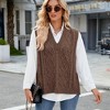 Coolmee Sweater Vest for Women V Neck Sleeveless Knit Solid Casual Ribbed Preppy Pullover Tops - 4 of 4