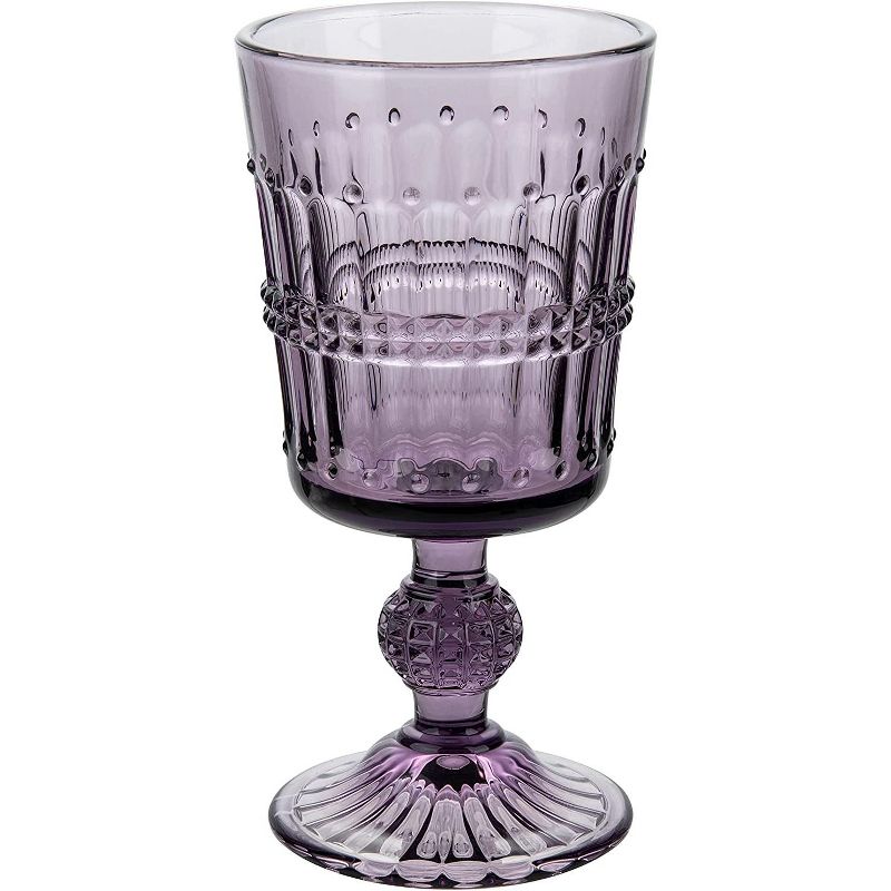 American Atelier Vintage Beaded Wine Glasses Set of 4, 9 oz Wine Goblets Vintage Style Glassware, Water Cups Embossed Design Dishwasher Safe, 2 of 6