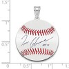 Black Bow Jewelry Sterling Silver Tom Glavine Signature MD Enamel Baseball Pendant - 4 of 4
