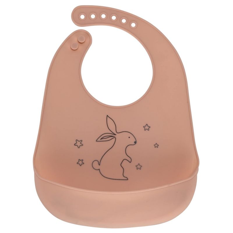 CHILDLIKE BEHAVIOR Soft Silicone Bibs for Babies - Pink, 3 of 4