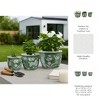 Home Decor Planter Pots - Ceramic Floral Planters for Indoor or Outdoor Succulents, Herbs, or Ferns - Set of 3 - 9", 8", 7" Green & White - 4 of 4