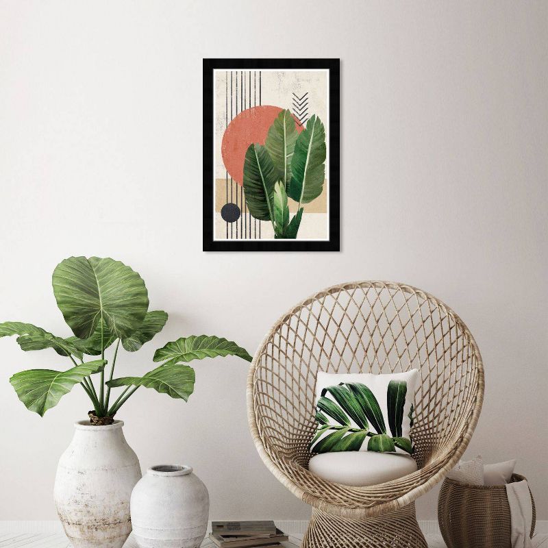 15&#34;x21&#34; Wynwood Studio Abstract Banana Leaves Art Print, Framed Botanical Wall Decor, Green, Modern Style, Hand-Curated, Ready to Hang, 5 of 8