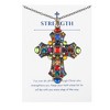 Anna-Kaci Colorful Stained Glass Rhinestone Pendant Fashion Necklace Gift Message Card Envelope Jewelry Gifts - 2 of 4