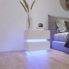 INFURNIC Nightstands Modern High Glossy Nightstand with 2 Drawers and Ample Storage for Bedroom, White, 17.7"*15.7"*19.7" - 3 of 4