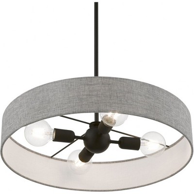 Elmhurst Black Nickel 4-Light Drum Pendant