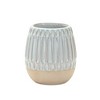 Ribbed Porcelain Vase Two Tone Beige Brown – 5"H Set of 2 by Melrose - 3 of 3