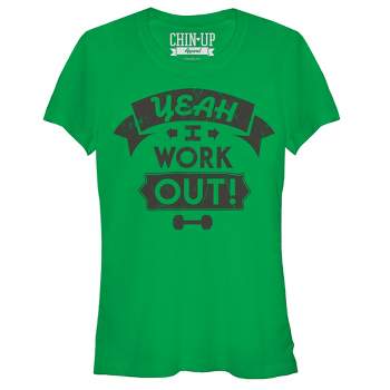 Juniors Womens CHIN UP I Work Out T-Shirt