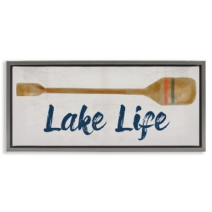 Stupell Industries Lake Life Boat Oar Floating Frame Canvas Art - 1 of 4