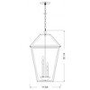 Talbot Outdoor Pendant Light - Black Iron, 4 Bulbs, Dimmable, Wet Rated, 19.5" x 32.25" - 3 of 4