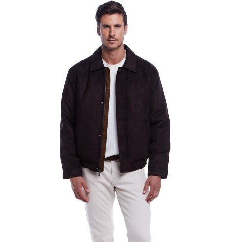 Weatherproof Men s Chocolate Brown Microsuede Bomber Jacket Small Target