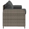 vidaXL Garden Sofa Grey PE rattan 3-Seater Removable Covers - 4 of 4