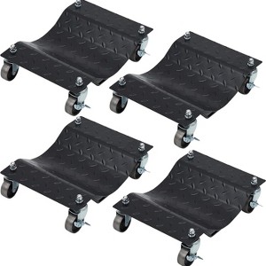 Acekool 6000 lbs Wheel Dolly Set, Heavy Duty Car Tire Dolly Cart with 3" Swivel Casters, Lock Brake, for Cars, Trucks, Trailers, Motorcycles, Black - 1 of 4