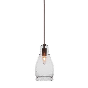 Toltec Lighting Palisade 1 - Light Pendant in  Brushed Nickel with 6" Clear Bubble Shade - 1 of 1