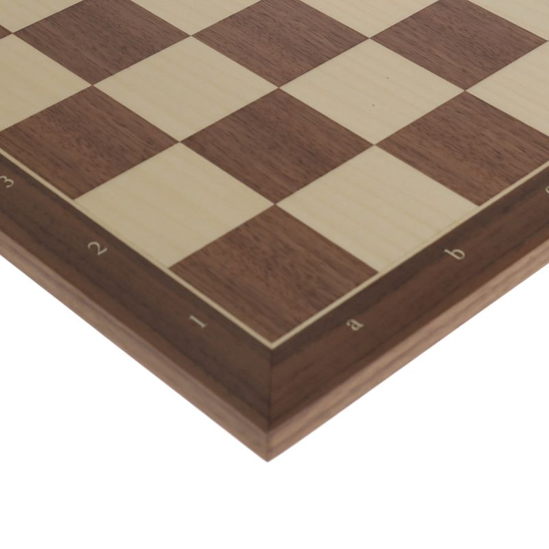 Walnut and Sycamore Wooden Chess Board with Algebraic Notation - 19.75 in., 5 of 7