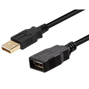 Monoprice USB 2.0 Extension Cable - 3 Feet - Black | Type-A Male to USB Type-A Female, 28/24AWG, Gold Plated Connectors - 1 of 4