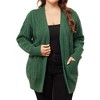 Agnes Orinda Women's Plus Size Long Sleeve Open Front with Pockets Casual Knit Cardigans - 2 of 4