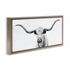 Stupell Industries Modern Longhorn Cattle Gazing Floating Frame Canvas Art, Brown, 25" x 11" - 2 of 4