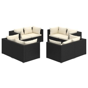 vidaXL Garden Lounge Set Black, Cream - 1 of 4