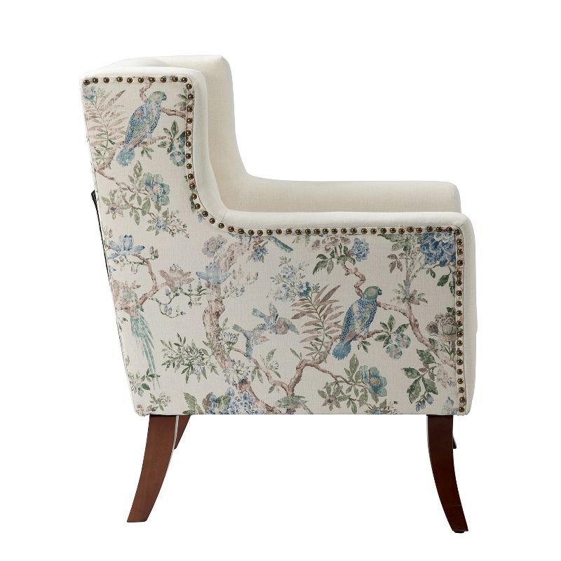 Detlev farmhouse-special  Wooden Upholstered Armchair with Square Arms and Spring | ARTFUL LIVING DESIGN, 3 of 11