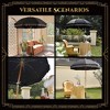 LAGarden 6 Ft Patio Umbrella Replacement Canopy Top Cover Jazz Age Black with sequin - 4 of 4