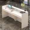 Famapy White Modern Reception Desk Front Counter Desk - 2 of 4