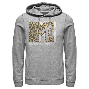 Men's MTV Cheetah Print Logo Pull Over Hoodie - 1 of 4