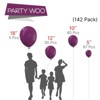 PartyWoo Balloons Dark Purple Dark Magenta Plum 18 12 10 5 Inch 142 pcs - 2 of 4