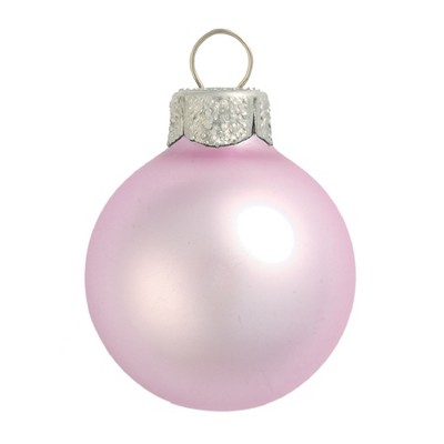 Northlight 28ct Matte Glass Ball Christmas Ornament Set 2" - Baby Pink