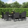 vidaXL 7 Piece Patio Dining Set with Cushions Black - 63" Table Length 6 Items - 2 of 4