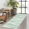 2 x 6 ft Polyester Imitation  Green Rectangular Hallway Bathroom Entryway Kitchen Office Foldable Line Printed Modern Washable Area Rug - 3 of 4