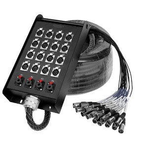 Monoprice 20-Channel Snake & 16 XLR x 4 TRS Stage Box - 100 feet With 16 Downstream And 4 Upstream Connections - 1 of 4