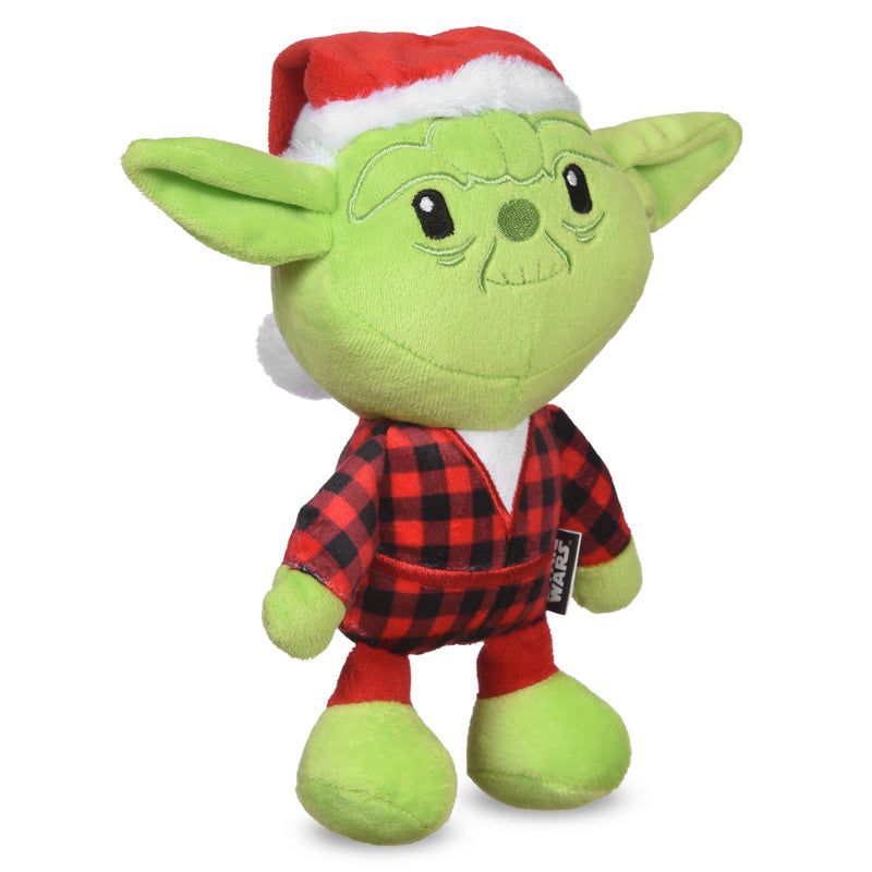 Star Wars: 6" Holiday Yoda Santa with Plaid Plush Squeaker Toy, 2 of 5