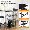 VINGLI Dining Table Set for 2, Kitchen Breakfast Counter Height Small 3 Piece Bar Table and Chairs Set with Storage, Black - 3 of 4