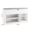 Shoe Storage Bench with Cushion, Entryway Bench with Storage Box & 2-Tier Open Shoe Rack, Wooden Shoe Bench for Entryway, Bedroom - 2 of 4