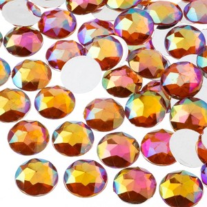 John Bead 200-Piece 16mm Orange AB Acrylic Round Flat Back Rhinestones - 1 of 4