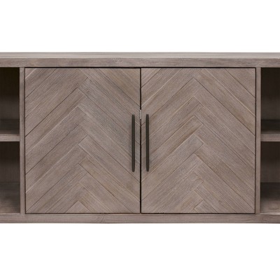 80" Gray Wood Transitional TV Console with Cabinet