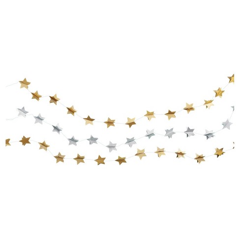 Gold Star Decorations Hanging 3D Paper Star Baby Shower Decor Gold