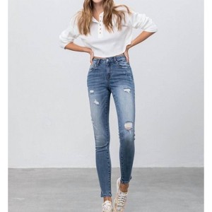 Women's Everyday Mid Rise Ankle Skinny Jean - Insane Gene - 1 of 3