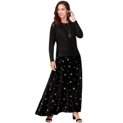 Jessica London Women's Plus Size 2-Piece Dolman Sleeve Skirt Set