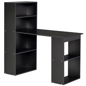 Computer Desk with 6-Tier Storage Shelves, Writing Desk Workstation with Bookshelf for Home Office - 1 of 4