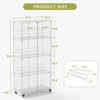 Kumasinova 4-Tier Glass Display Cabinet,Tempered Glass Showcase on Wheels with Acrylic Shelves & Lock,Storage Rack for Living Room,Bedroom - 2 of 4