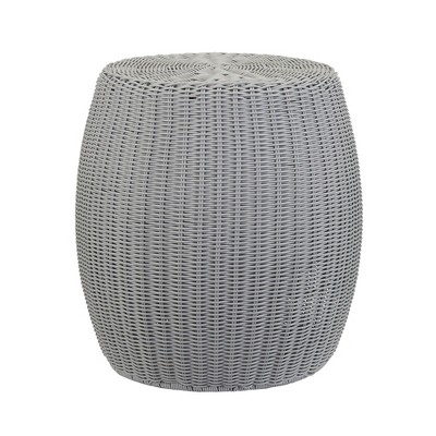 Handwoven Resin Barrel Side Table