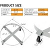 Heavy Duty 55 Gallon Drum Dolly with 4 Swivel Wheels, Steel Frame, Cross Brace Design for Stability, 1000 lbs Capacity, Warehouse and Industrial Use - 2 of 4