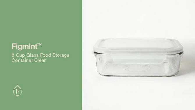 8 Cup Glass Food Storage Container Clear - Figmint&#8482;, 2 of 6, play video