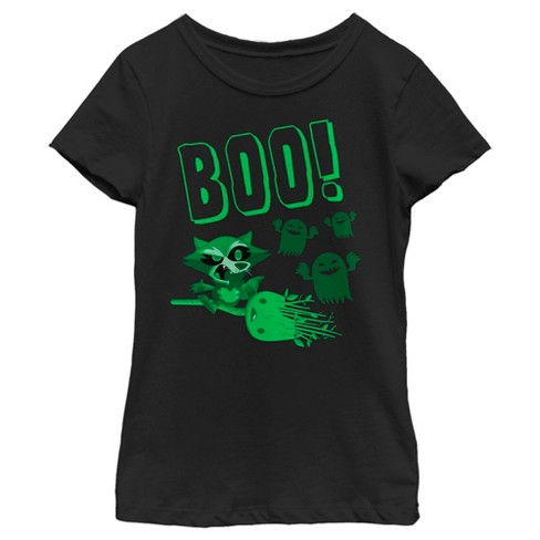 Girl's Marvel Halloween Guardians of the Galaxy Cute Rocket and Groot Boo T-Shirt - image 1 of 4