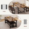 63" Extendable Dining Table Set for 4-6,  Wood with Corner Protector & 2 Upholstered Benches for Apartment, Small Space - 4 of 4